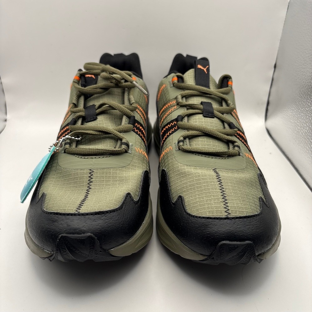 Puma Escalate Mens Running Shoes Burnt Olive Black Orange 193646-02 Size 10